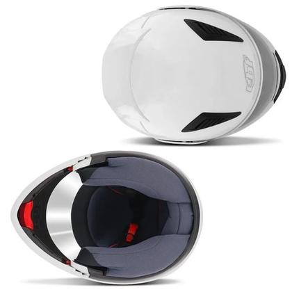 Imagem de Capacete Articulado Masculino Ebf E8 Solid Branco Brilhante (Robocop) Moto