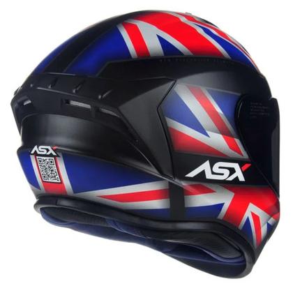 Imagem de Capacete ASX/ Axxis Draken UK Fosco Preto/ Vermelho/  Azul