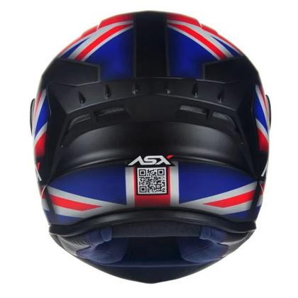 Imagem de Capacete ASX/ Axxis Draken UK Fosco Preto/ Vermelho/  Azul