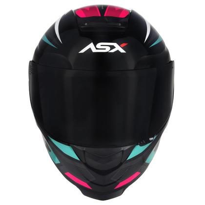 Imagem de Capacete asx axxis eagle street brilho preto/tiffany/rosa promo