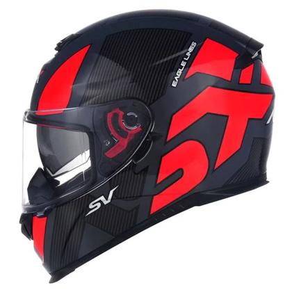 Imagem de Capacete ASX/ Axxis Eagle SV Lines Brilhante Cinza/ Vermelho