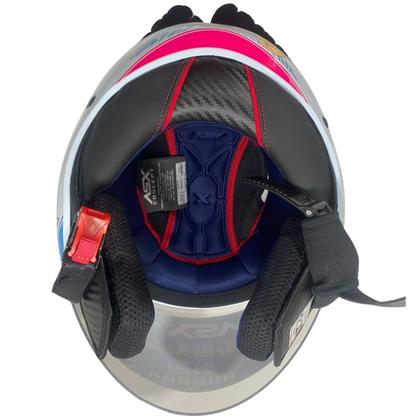 Imagem de Capacete Asx City Air Passion Brilho Branco Rosa Azul 