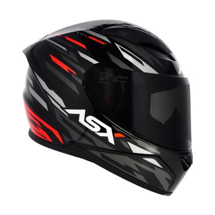 Imagem de Capacete Asx City Arrow Preto Grafite e Vermelho