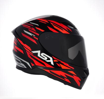 Imagem de Capacete ASX City Arrow Preto Vermelho e Branco