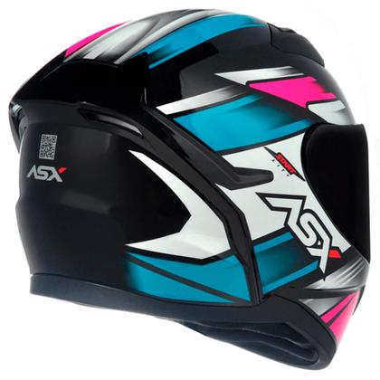 Imagem de Capacete asx city start brilho preto/turquesa/rosa