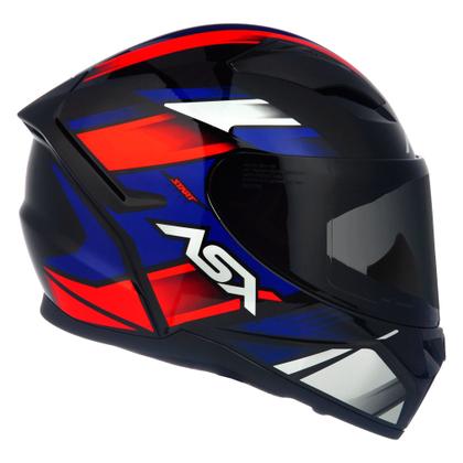 Imagem de Capacete ASX City Start Preto Vermelho e Azul