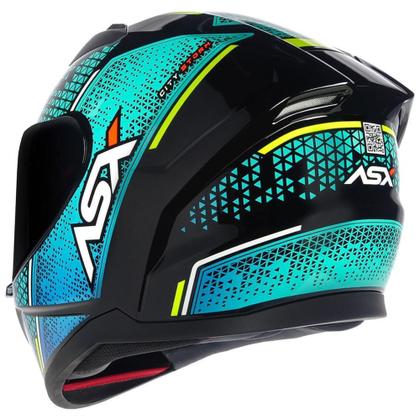 Imagem de Capacete ASX City Storm Preto Tiffany Amarelo