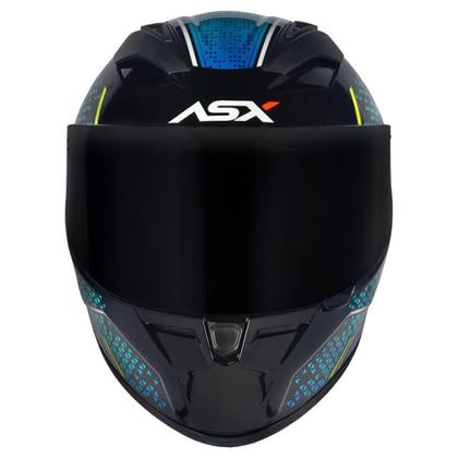 Imagem de Capacete ASX City Storm Preto Tiffany Amarelo