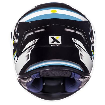Imagem de Capacete ASX Draken Pilot Brilho Preto Azu Amarelo Moto Scooter Masculino Feminino Fechado Viseira Cristal Não Acompanha Viseira Fumê