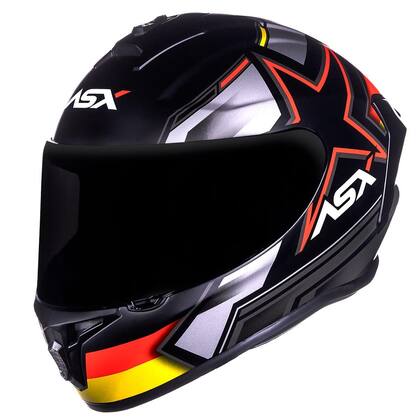 Imagem de Capacete Asx Draken Pilot Fosco Preto/Vermelho/Amarelo Lançamento Alemanha
