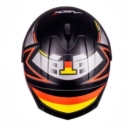 Imagem de Capacete Asx Draken Pilot Fosco Preto/Vermelho/Amarelo Lançamento Alemanha