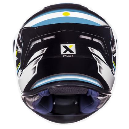 Imagem de Capacete ASX Draken Pilot Preto Azul e Amarelo Mais Viseira Fumê