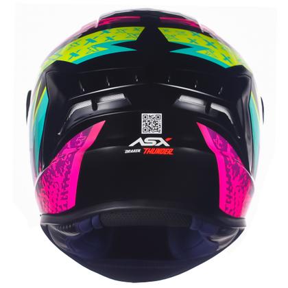Imagem de Capacete ASX Draken Thunder Preto Tiffany e Rosa