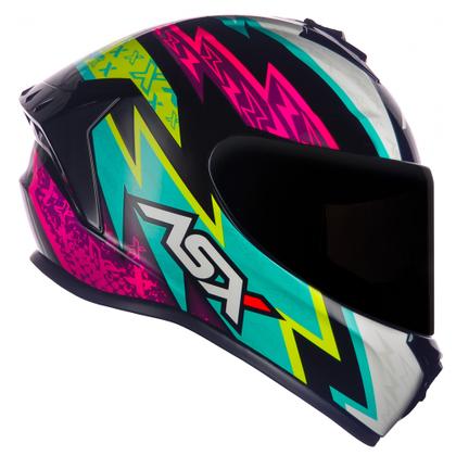 Imagem de Capacete ASX Draken Thunder Preto Tiffany e Rosa