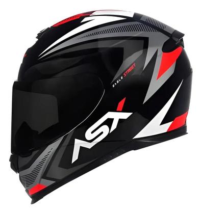Imagem de Capacete asx eagle street preto brilho grafite/branco 64/xxl