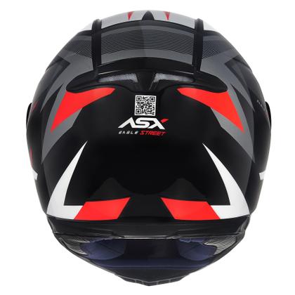 Imagem de Capacete ASX Eagle Street Preto Grafite e Branco Mais Viseira Camaleão