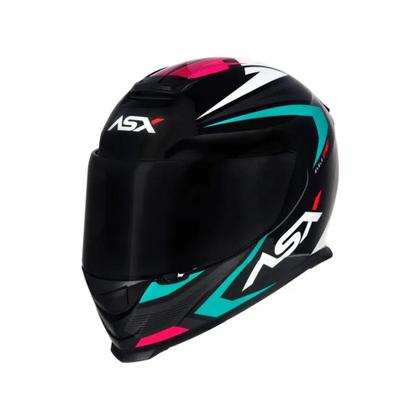 Imagem de Capacete ASX Eagle Street Preto /Tiffany / Rosa