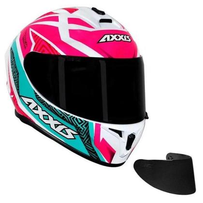 Imagem de Capacete Axxis Draken Tracer White/Pink/Tiffany Brilho