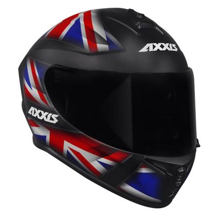 Imagem de Capacete Axxis Draken Uk Inglaterra Azul Vermelho Fosco