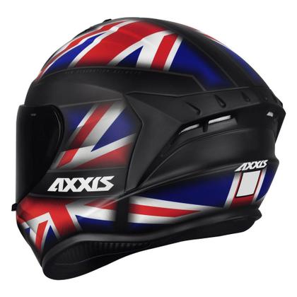 Imagem de Capacete Axxis Draken Uk Inglaterra Azul Vermelho Fosco