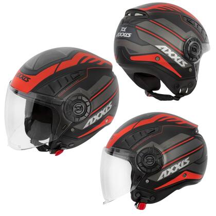 Imagem de Capacete Axxis Importado Espanha Original Aberto Metro S LEISURE B25 preto fosco vermelho