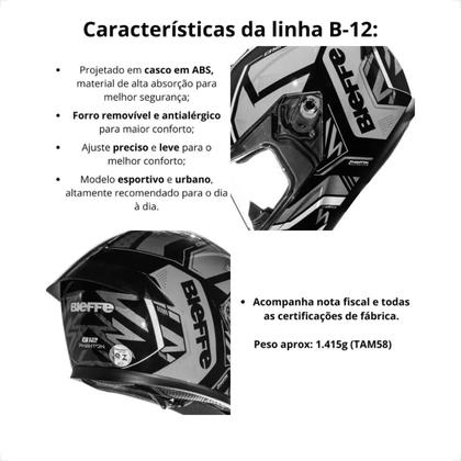 Imagem de Capacete B12 Bieffe Avant Cinza Moon Amarelo Fosco Moto