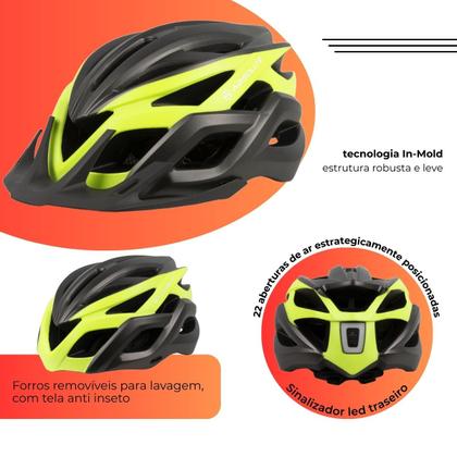 Imagem de Capacete ciclismo Absolute Wild Flash led traseiro USB
