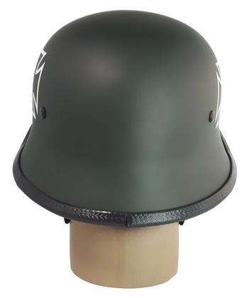 Imagem de Capacete coquinho estilo militar Verde Com Cruz De Malta Scooter Elétrica Moto M34002