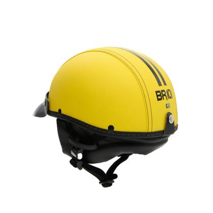 Imagem de Capacete Coquinho Scooter Moto Elétrica Bike Couro Amarelo