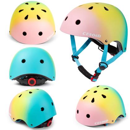 Imagem de Capacete de bicicleta infantil CELOID para meninos e meninas de 8 a 10 a 14 anos, rosa, azul