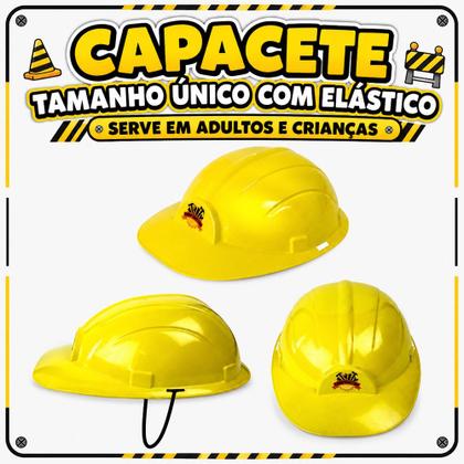 Imagem de Capacete de Brinquedo Infantil Construtor Adulto Tamanho Único