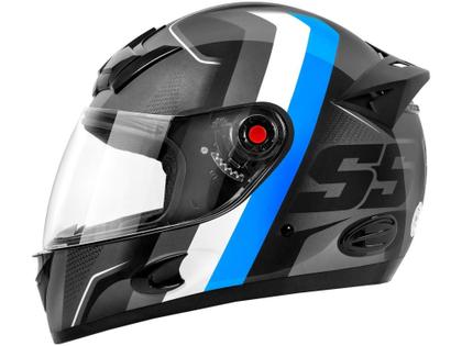 Imagem de Capacete de Moto Fechado Mixs Helmets - MX5 Super Speed Cinza e Azul Tamanho 56