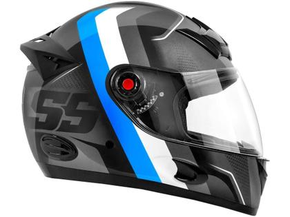 Imagem de Capacete de Moto Fechado Mixs Helmets - MX5 Super Speed Cinza e Azul Tamanho 56