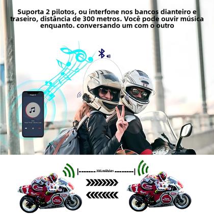 Imagem de Capacete de Motocicleta com Interfone Bluetooth 5.3 - À Prova D'Água 300m