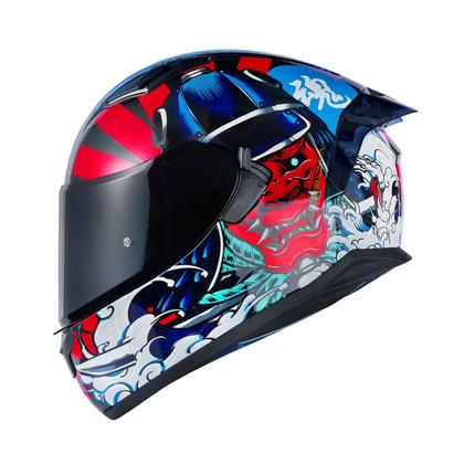 Imagem de Capacete de motocicleta HAX Obsidian Full Face Dual Visor Samurai Red