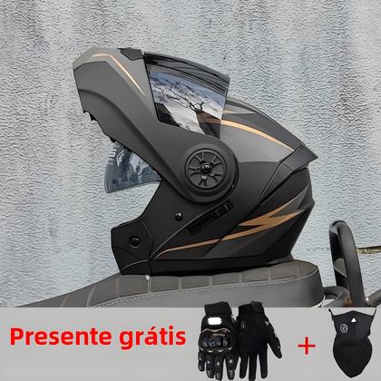 Imagem de Capacete de Motocicleta Modular com Viseiras Duplas - Aprovado DOT