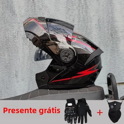 Imagem de Capacete de Motocicleta Modular com Viseiras Duplas - Aprovado DOT