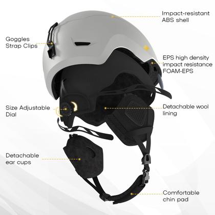 Imagem de Capacete de snowboard DBIO Snow para adultos com 9 aberturas com certificação ASTM