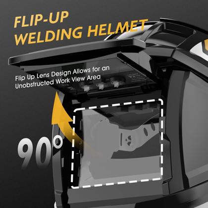 Imagem de Capacete de soldagem TOOLIOM Flip Up Auto Darkening True Color