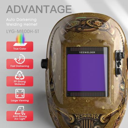 Imagem de Capacete de soldagem YESWELDER LYG-M800H-ST Solar Auto Darkening