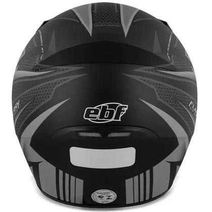 Imagem de Capacete Ebf New Spark Flash Preto e Prata Fosco Mais Viseira Fumê