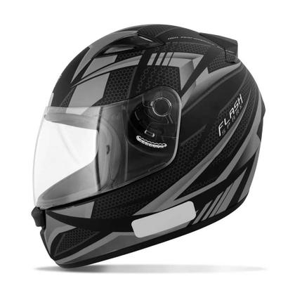 Imagem de Capacete EBF New Spark Flash Preto Fosco Prata