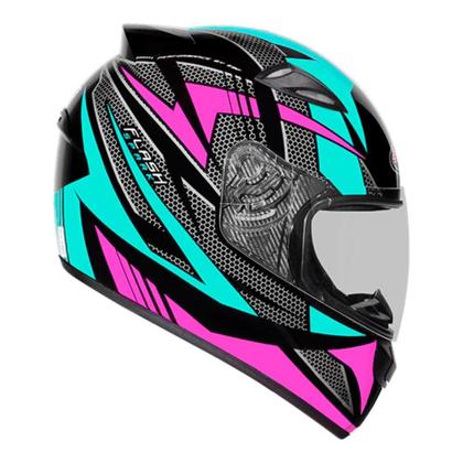 Imagem de Capacete Ebf New Spark Flash Tifany Verde e Rosa