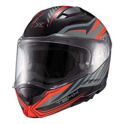 Imagem de Capacete Escamoteável Kratos Nomade Robocop C/ Óculos Preto Vermelho e Cinza 56 - Texx