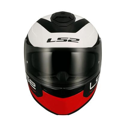 Imagem de Capacete Escamoteável Ls2 Ff908 Strobe il Branco Vermelho