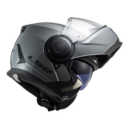 Imagem de Capacete Escamoteavel LS2 Scope Nardo Grey Brilhante Articulado Robocop