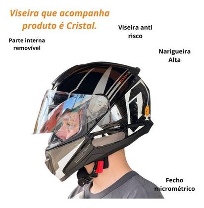 Imagem de Capacete Esportivo Preto Norisk Fechado Razor Full Brilhante