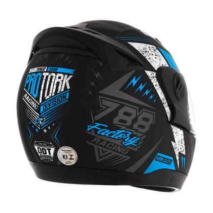 Imagem de Capacete Evolution G6 788 Factory Racing Neon Azul Tam. 60 CAP-550AZ