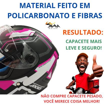 Capacete fechado axxis hummer code a8 pink white matte fosco