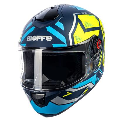 Imagem de Capacete Fechado Bieffe B12 Phanton Azul c/ Amarelo Fosco